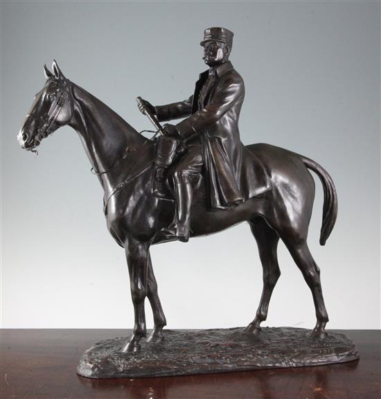 Georges Malissard (1877-1942) A bronze model of Marshal Foch on horseback, height 18.5in.